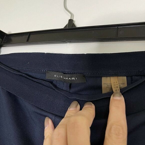 ELIE TAHARI navy knit skinny Slim ankle pants size us 4 - Picture 4 of 7